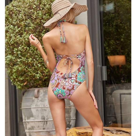 BECCA BY REBECCA VIRTUE GROOVY CANDICE MULTI-WAY ONE PIECE SWIMSUIT L - Picture 7 of 12